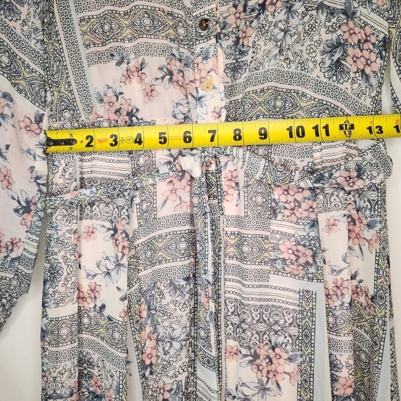 Stella & Ivy Floral Maxi Dress Size 4 Light Blue and Pink Flower - Picture 7 of 9